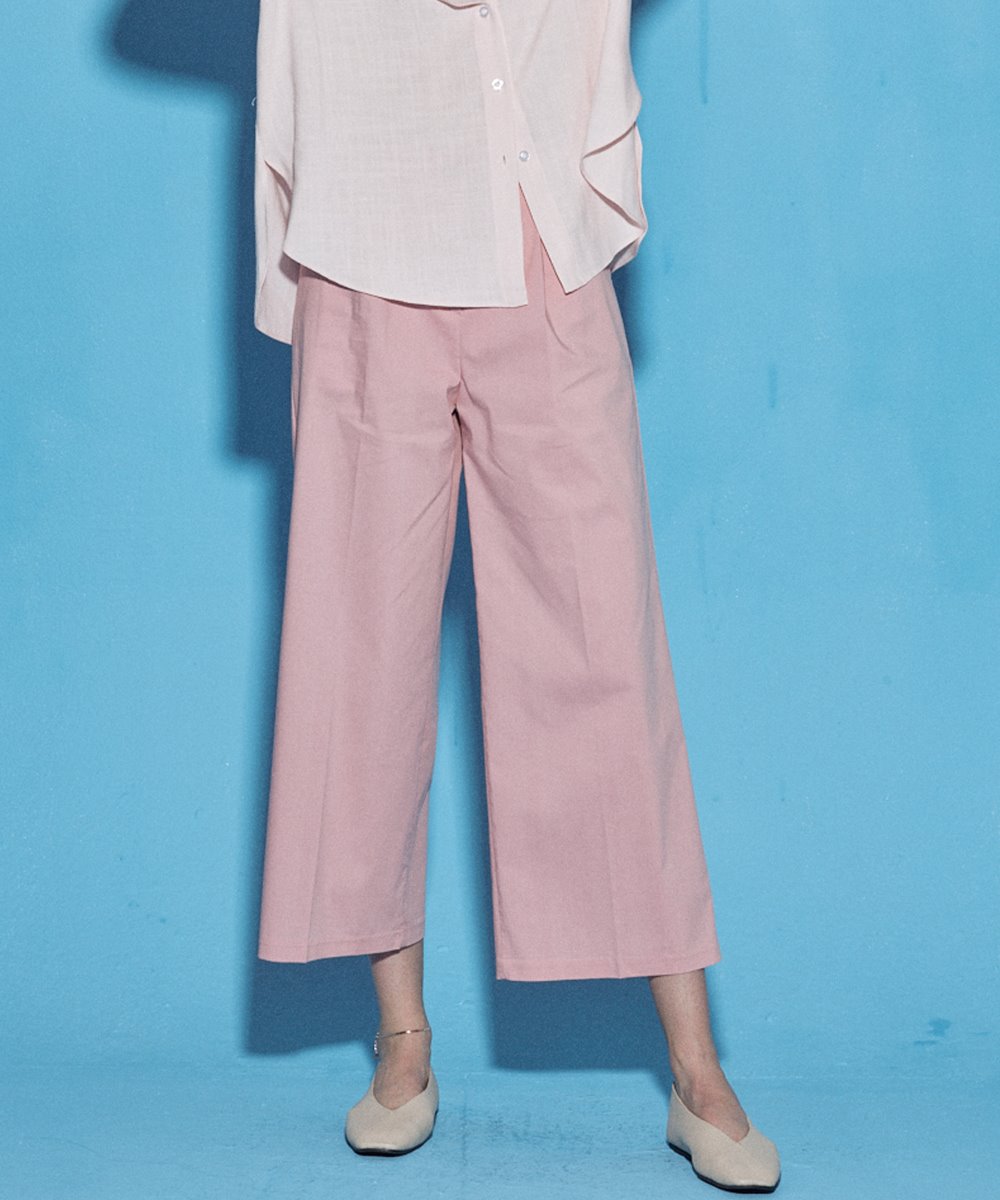 SUMMER WIDE COTTON PANTS_PINK
